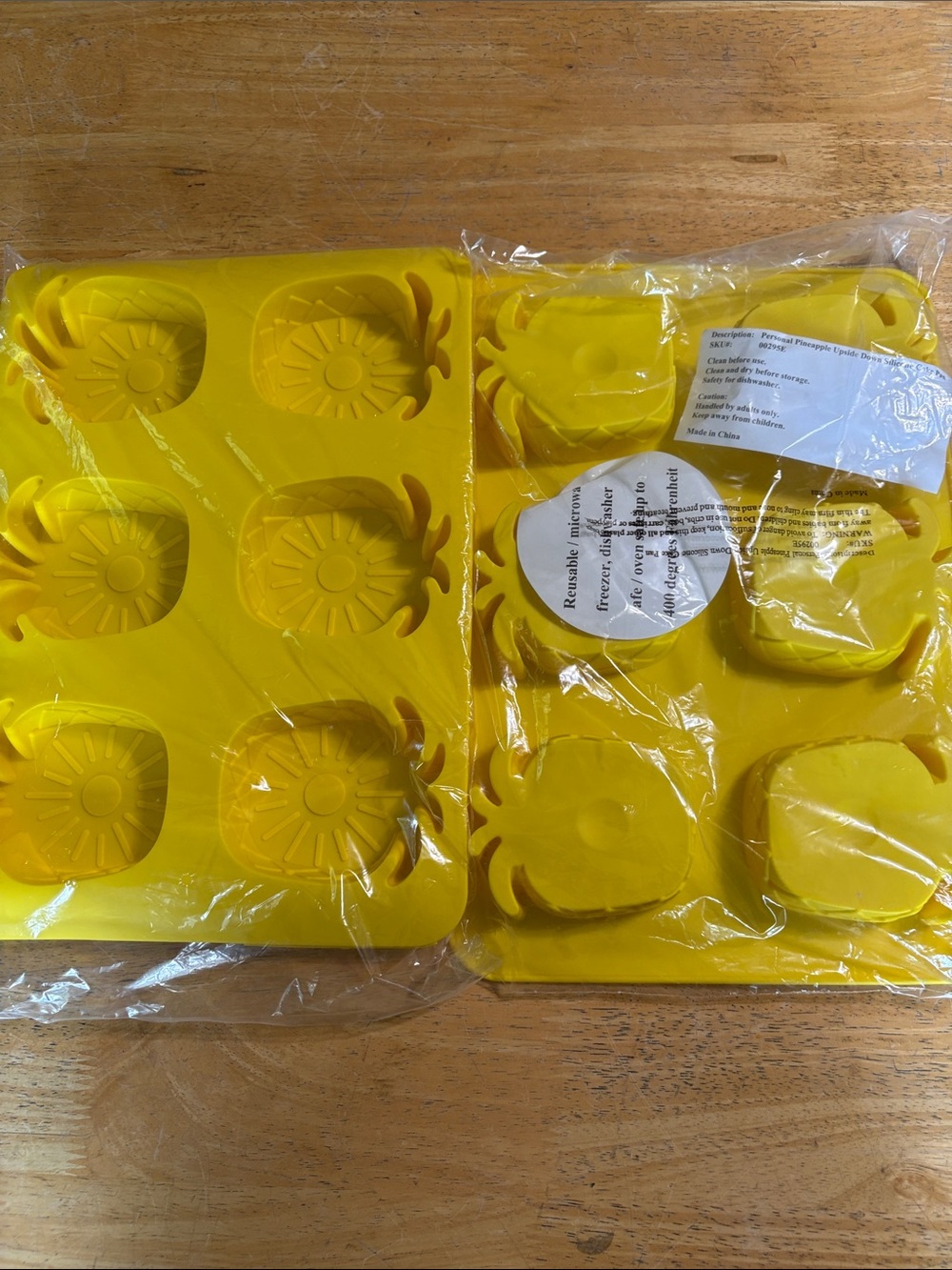 Yellow Pineapple Silicone Mold Tray for Home Parties set of 2